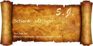 Schenk János névjegykártya