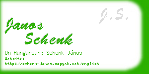 janos schenk business card